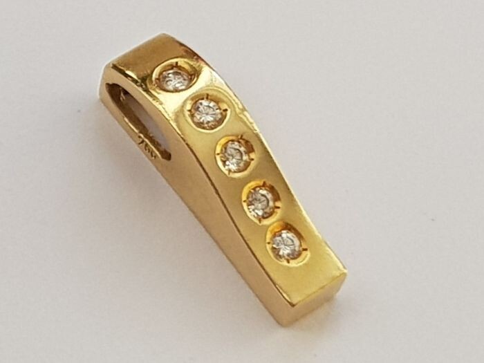 18 kt. Yellow gold - Pendant - Diamond