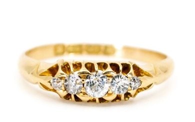 18 kt. Yellow gold - Ring - 0.06 ct Diamond - Diamond