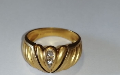 18 kt. Yellow gold - Ring - 0.08 ct Diamond - Diamond