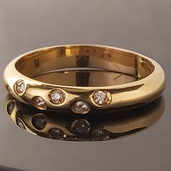 18 kt. Yellow gold - Ring - 0.12 ct Diamond