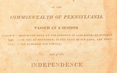 1812 Acts of the General Assembly of PA