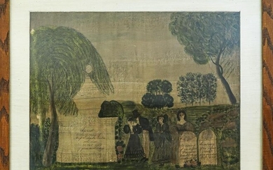 1834 Pen & Watercolor Mourning Picture