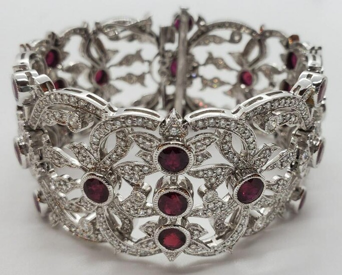 18k white Gold Ruby Bracelet