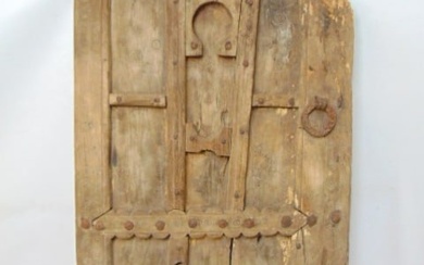 18th / 19th Century Moroccan grainery door, carved detail, door is 52" by 29"