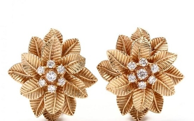 14KT Gold and Diamond Earclips