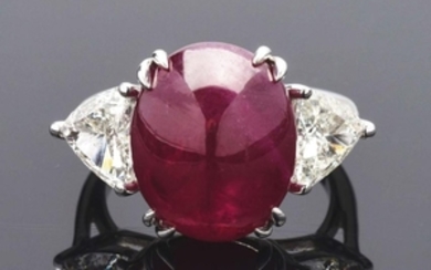 18K White Gold 13.20ct Burmese Ruby & Diamond Ring