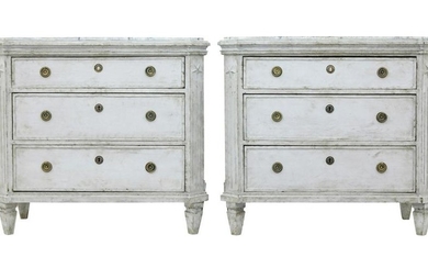 PAIR OF 19TH CENTURY SWEDISH COMMODES WITH FAUX MARBLE