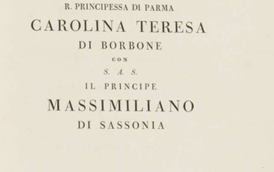 Bodoni.- Callimachus. [Hymni] Per le Auguste Nozze della R.Principessa di Parma Carolina Teresa di Borbone con S.A.S. Il Principe Massimiliano di Sassonia, first edition, Parma, Bodoni, 1792.