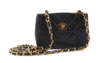 Chanel Black Mini Flap Handbag, c. 1989-91, single...
