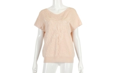 Chanel Pale Pink Textured Jumper, 2010s, short sleeves...