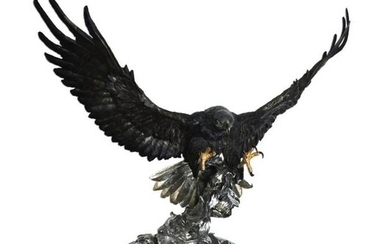 Chester Fields American Bronze Eagle Sculpture 36"