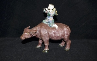Chinese Porcelain Figure: Boy on Water Buffalo
