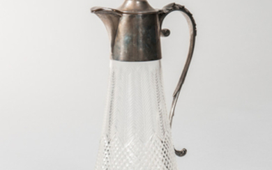 Edward VII Sterling Silver-mounted Cut Glass Wine Ewer