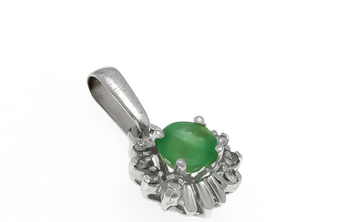 Emerald Pendant WG 333/000 with a round fac....