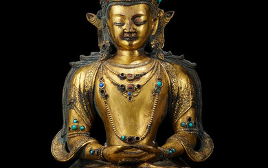 An Imperial gilt-bronze figure of Amitayus