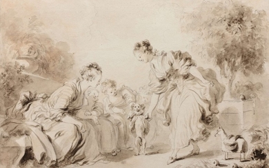 Jean-Honoré FRAGONARD Grasse, 1732 - Paris, 1806 L'éducation du chien