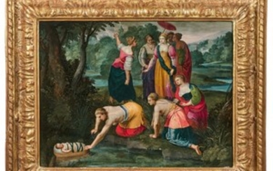 Nicolas Moillon Mort à Paris en 1619 Moïse sauvé des eaux