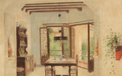 Olga Sacharoff (1889-1967) Maison de la Costa Brava, 1952 Oil...