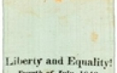 RARE "VAN BUREN, JOHNSON AND DEMOCRACY" 1840 SLOGAN