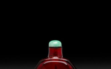 A ruby-red faceted glass snuff bottle