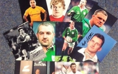Rugby Union 10no 6x4 signed photos from players from around the world past and present signatures include Aled Davies, Digby...