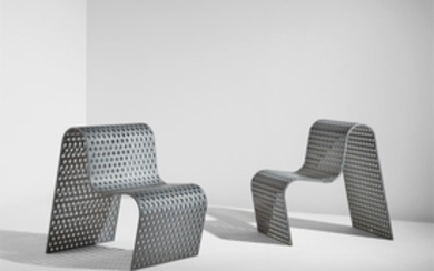 Scott Burton, Pair of "Perforated Metal Chairs"