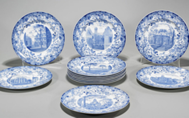 Set of Twelve Commemorative Harvard Plates By Wedgwood