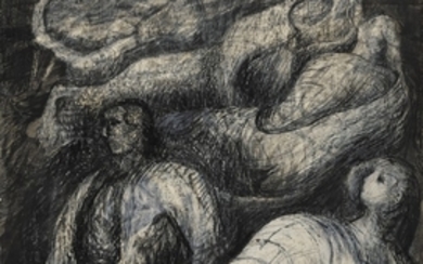 SHELTER DRAWING, Henry Moore