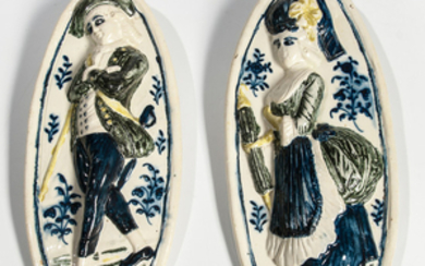 Pair of Staffordshire Wieldon "Patricia and her Lover" Plaques