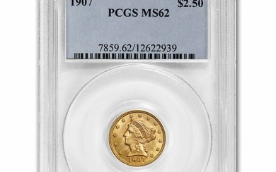 1907 $2.50 Liberty Gold Quarter Eagle MS-62 PCGS