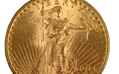 1914-D $20 Saint Gaudens UNC