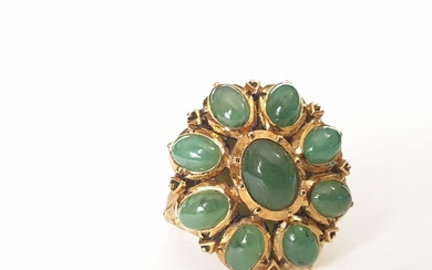 19,2 kt. Gold - Ring - 4.50 ct Emerald - Emeralds