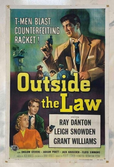 1956 Universal Pictures Outside the Law Movie Poster