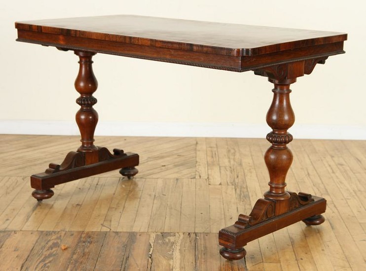 19TH C. ROSEWOOD CENTER TABLE BALUSTER FORM LEGS