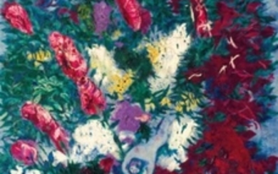 Marc Chagall (1887-1985), Vase de fleurs et personnages
