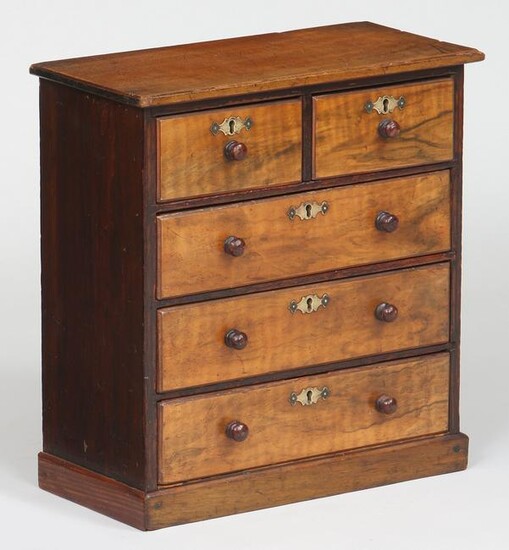 19th century miniature walnut chest