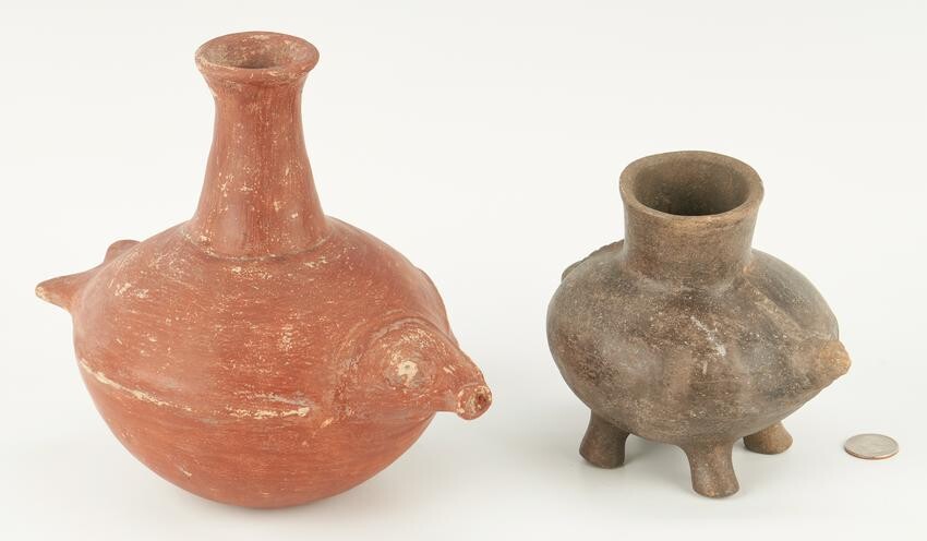 2 Mississippian Culture Effigy Pottery Pieces