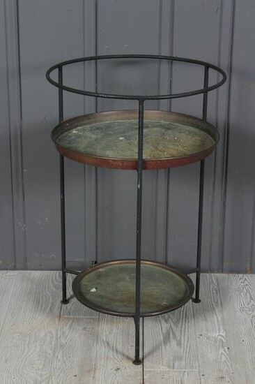 2 Tiered Iron and Copper Plant Stand