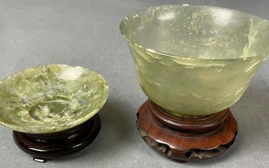 2 jade? Bowls. Probably Japan antique.