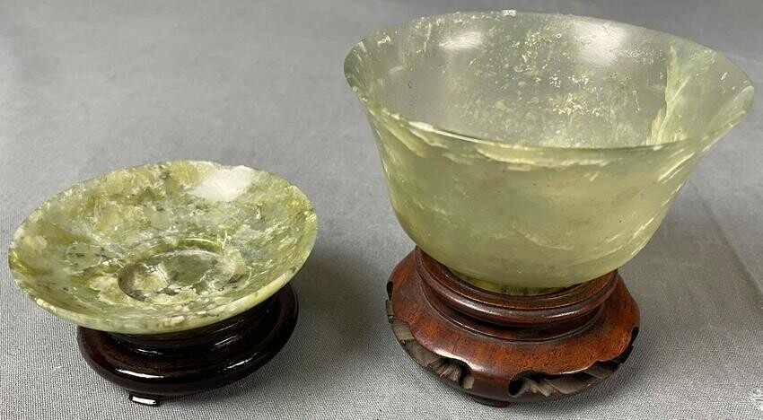 2 jade? Bowls. Probably Japan antique.