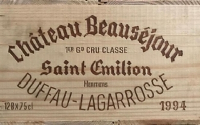 Château Beauséjour 1994 Saint Emilion Grand Cru 12 bottles owc...