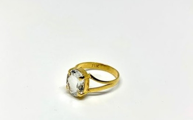 21,6 kt. Gold - Ring Aquamarine