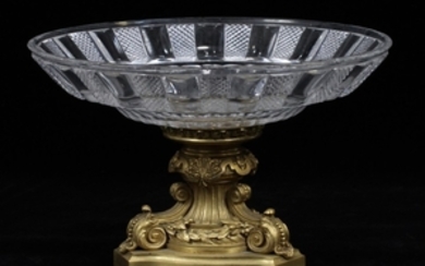 FRENCH CRYSTAL BRONZE CENTERPIECE DIA