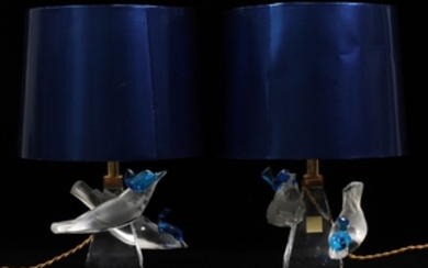 LALIQUE FRENCH BIRD FORM LAMPS 12