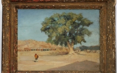 SOUTHWEST OIL PAINTING 18 24 LANDSCAPE WITH ADOBES