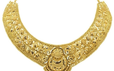 22 Karat Yellow Gold Indian Necklace