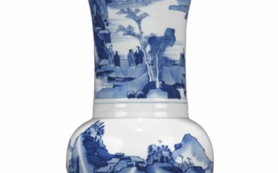 A CHINESE BLUE AND WHITE PHOENIX-TAIL VASE, KANGXI PERIOD (1662-1722)