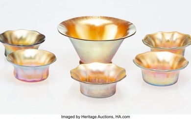 23019: A Group of Five Tiffany Studios Favrile Glass Sa