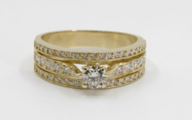 14 kt. Yellow gold - Ring - 0.30 ct Diamond - Diamonds