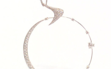 18 kt. White gold - Necklace with pendant - Diamonds